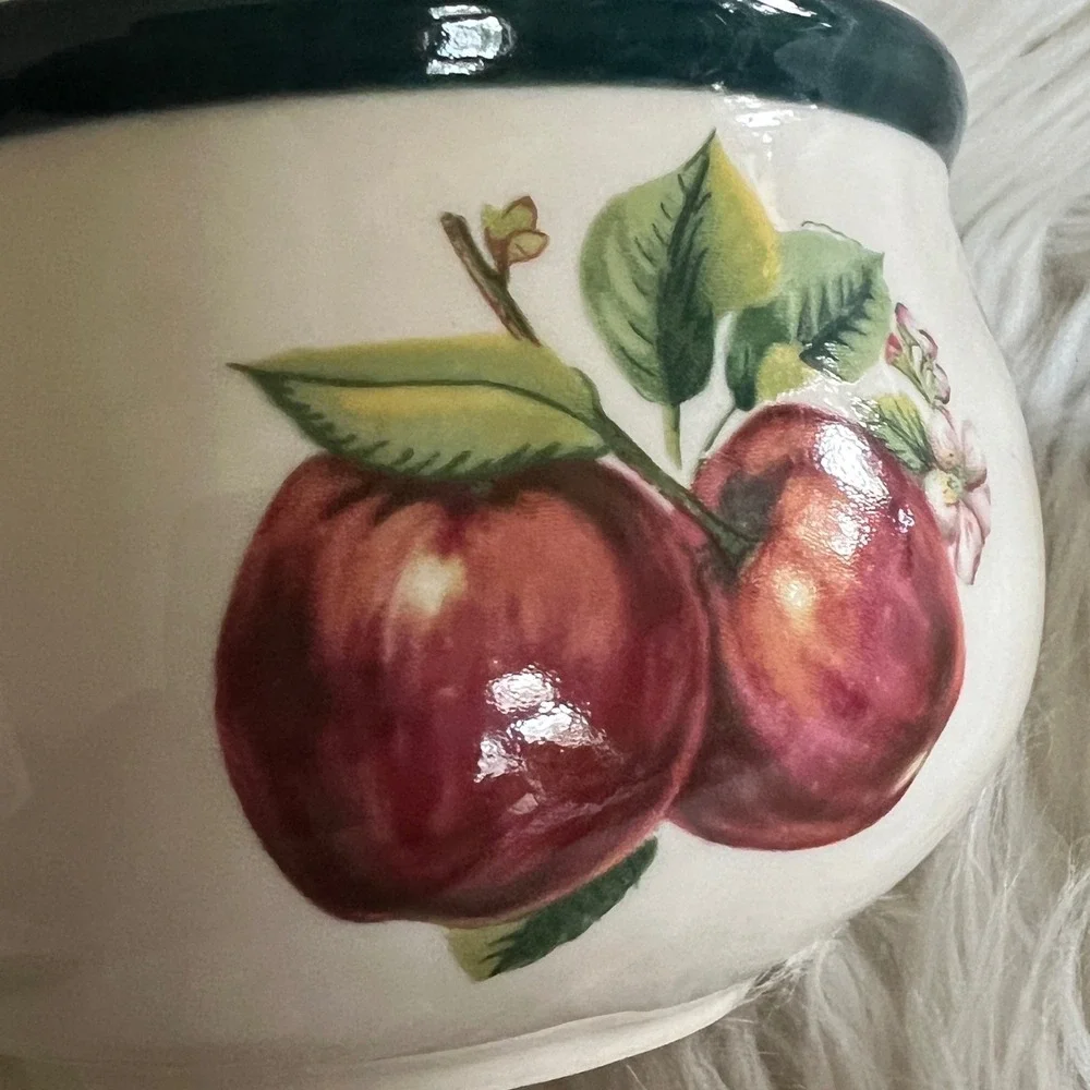 China Pearl Casuals Apple Sugar and Creamer Set Vintage Stoneware Orchard Fruit